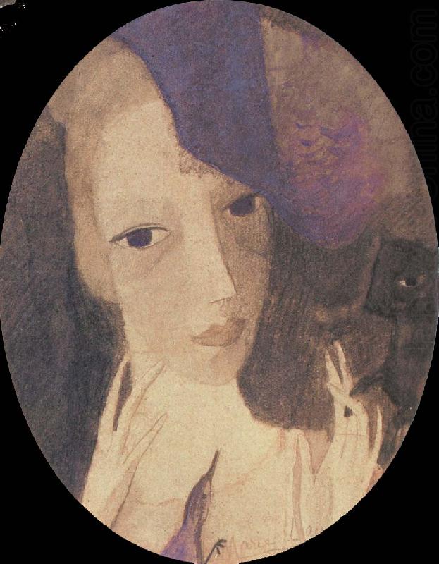 Cat and female, Marie Laurencin